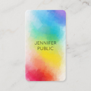 Carte De Visite Moderne modèle coloré couleurs arc-en-ciel élégant