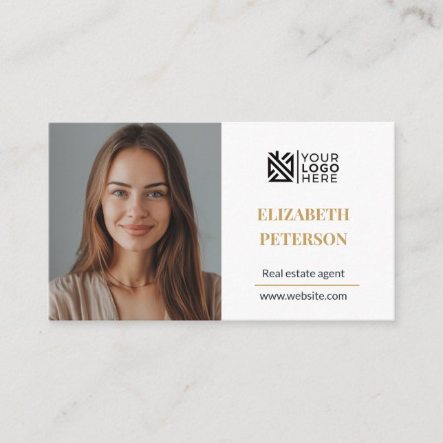 Carte de visite moderne modèle éditable photo qr (Devant)