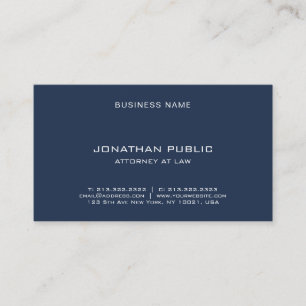 Carte De Visite Moderne modèle élégant avocat juriste bleu marine