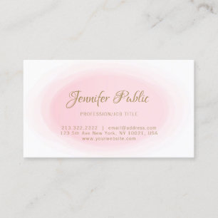 Carte De Visite Moderne modèle élégant minimaliste rose doré