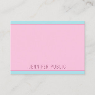 Carte De Visite Moderne modèle minimaliste élégant rose bleu