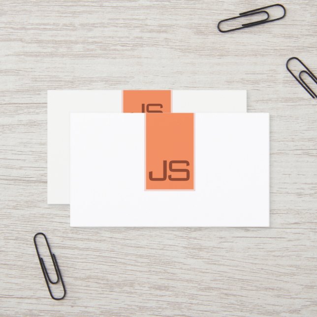 Carte De Visite Moderne Modèle simple Monogramme Élégant Entrepris (Devant/Arrière en situation)