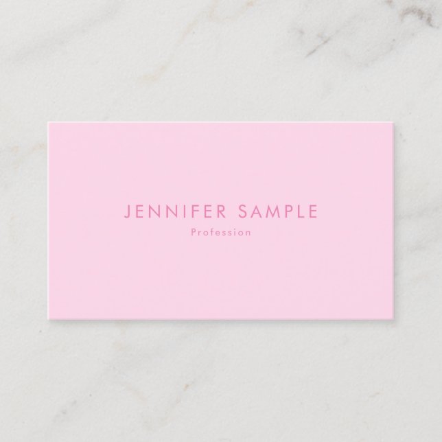 Carte De Visite Moderne modèle simple professionnel rose tendance (Devant)
