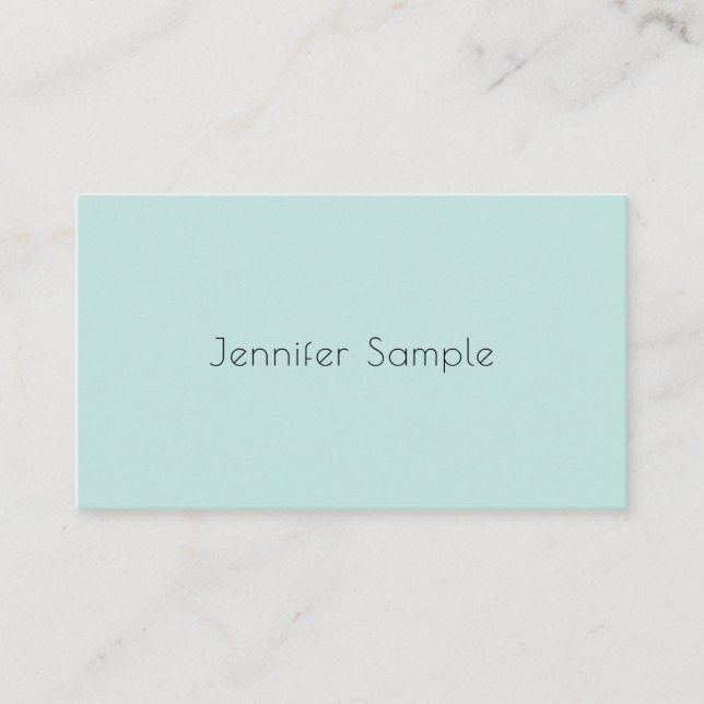Carte De Visite Moderne modèle simple vert menthe rose blush (Devant)
