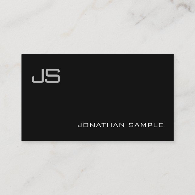 Carte De Visite Moderne Monogramme Design simple Plat tendance (Devant)