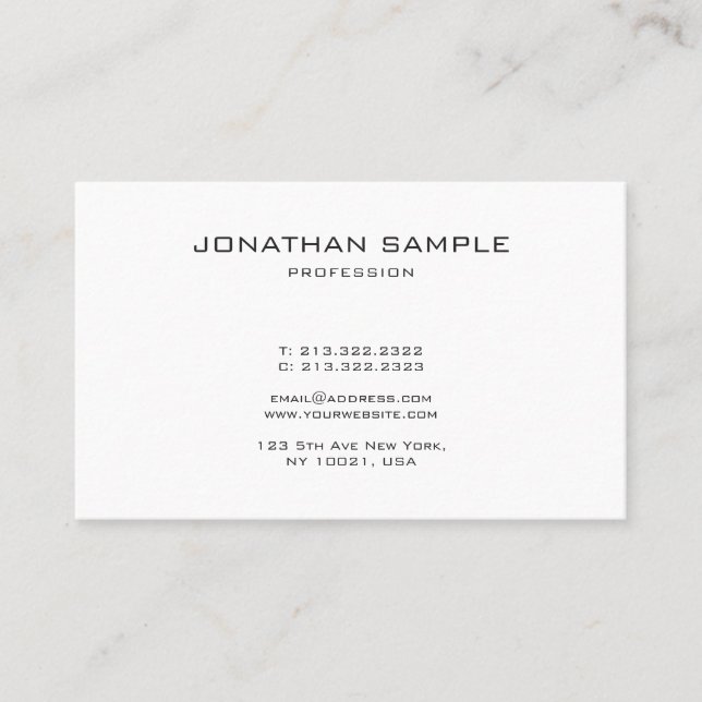 Carte De Visite Moderne Monogramme Design simple Plat tendance (Devant)
