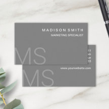 Moderne Monogramme Minimaliste Gris Professionnel