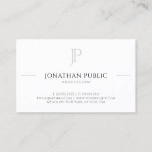 Carte De Visite Moderne Monogramme Professional Modèle tendance