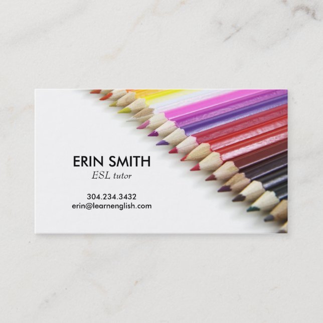Carte de visite moderne no 66 | Crayons crayon (Devant)