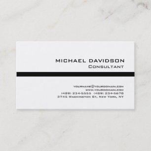 Carte De Visite Moderne Noir Blanc Élégant