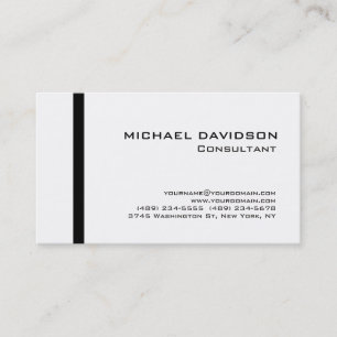 Carte De Visite Moderne Noir Blanc Élégant