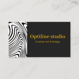 Carte de visite moderne noir blanc Op Art