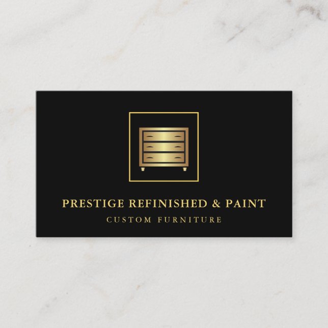 Carte De Visite Moderne noir élégant professionnel (Devant)