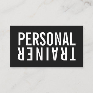 Carte De Visite Moderne noir et blanc de forme physique