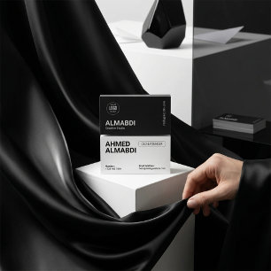 Carte de visite moderne noir et blanc Logo