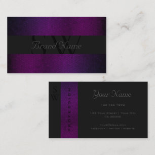 Carte De Visite Moderne noir gris foncé violet couleurs Cool Mono