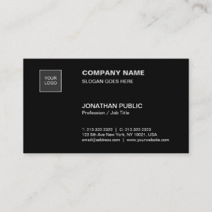 Carte De Visite Moderne Noir Simple Simple Entreprise Professionne