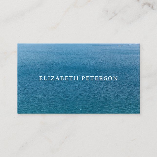 Carte de visite moderne océan bleu plage (Devant)