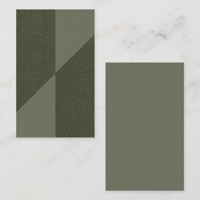 Carte de visite moderne partagée en vert mousse –  (Devant / Derrière)