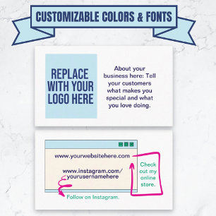 Carte de visite moderne personnalisable