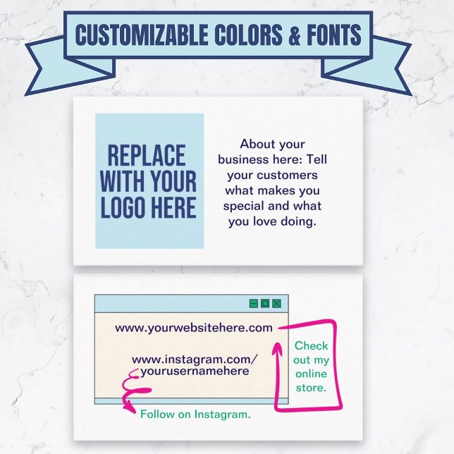 Carte de visite moderne personnalisable (Customizable Modern Business Card)