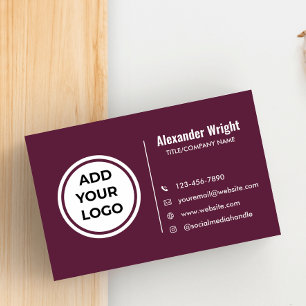 Carte de visite Moderne Plum Berry Ajouter un logo
