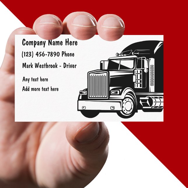 Carte de visite moderne pour entreprise de camionn (Créateur téléchargé)
