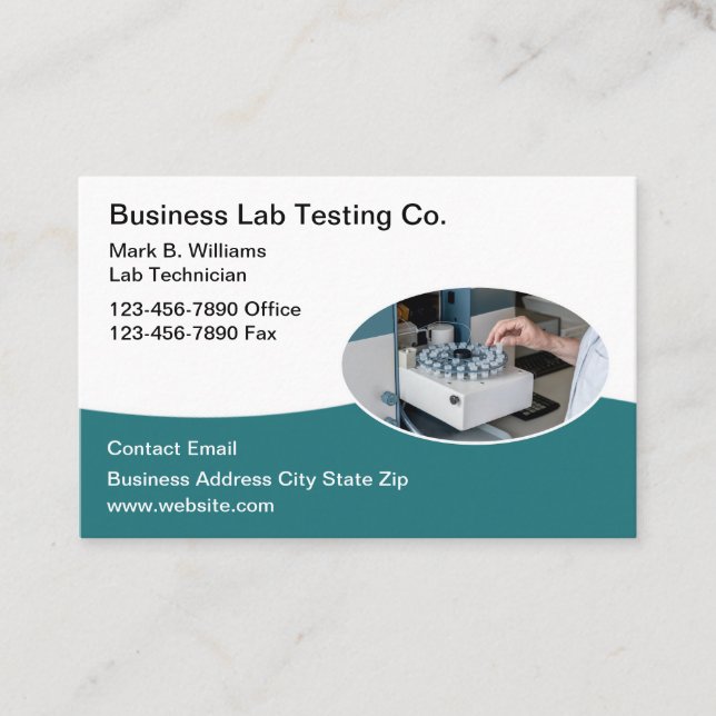 Carte de visite moderne pour les services de tests (Devant)
