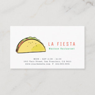 Carte de visite moderne pour restaurant mexicain T