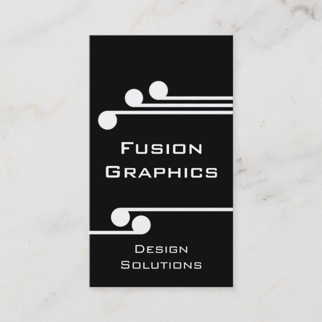 Carte de visite moderne Pro, noir et blanc (Devant)