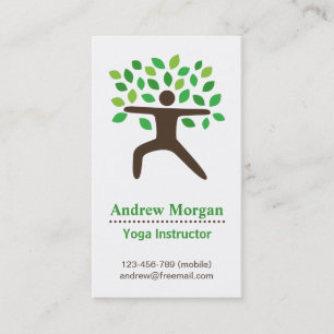 Carte De Visite Moderne, Professeur de Yoga Bien-être, Arbre