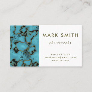 Carte De Visite Moderne Professional Turquoise Stone Gold