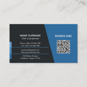 Carte de visite moderne professionnel avec code QR