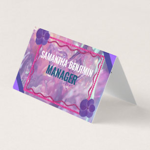 Carte De Visite Moderne Professionnel Classique Purple Rose Style