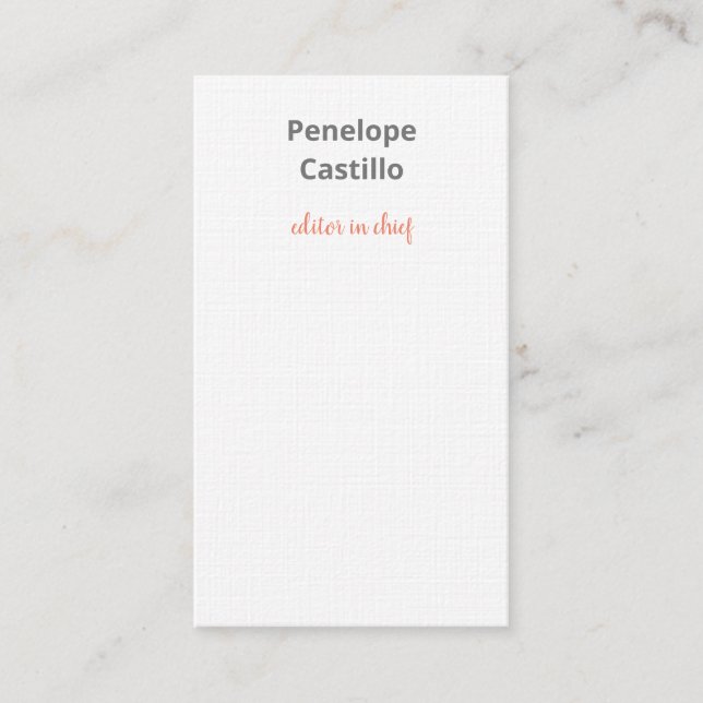 Carte De Visite Moderne Professionnel Design Calligraphie Lin (Devant)