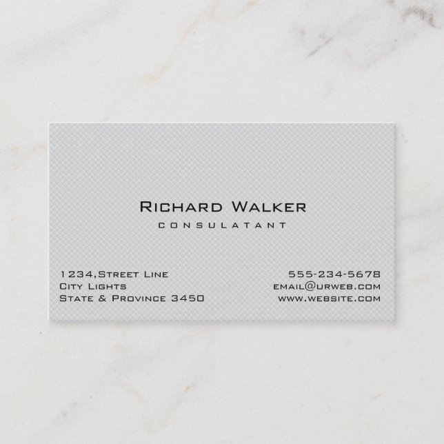 Carte De Visite Moderne Professionnel élégant Blanc simple (Devant)