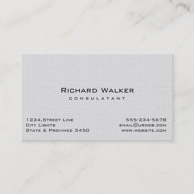 Carte De Visite Moderne Professionnel élégant Blanc simple (Devant)