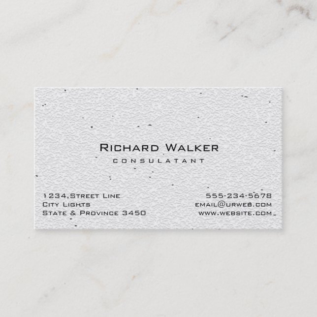 Carte De Visite Moderne Professionnel élégant Blanc simple (Devant)