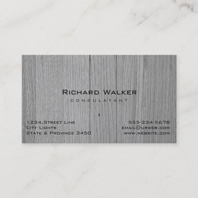 Carte De Visite Moderne Professionnel élégant Bois Noir Simple (Devant)