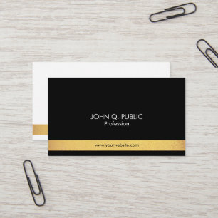 Carte De Visite Moderne professionnel élégant Or noir et blanc