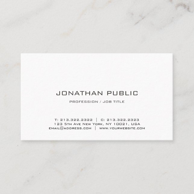 Carte de visite Moderne Professionnel Élégant Simp (Devant)