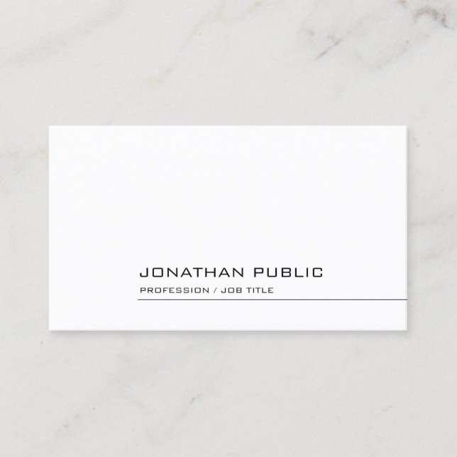 Carte De Visite Moderne Professionnel Élégant Simple Design Modèle (Devant)