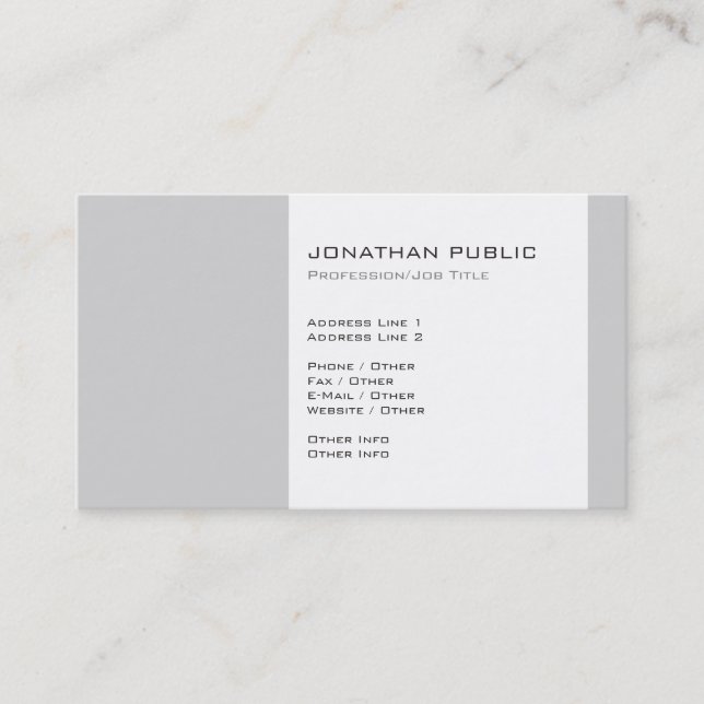 Carte De Visite Moderne professionnel élégant simple simple (Devant)