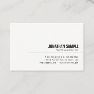 Carte De Visite Moderne Professionnel Élégant Simple Unique Plain