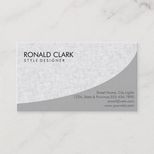 Carte De Visite Moderne Professionnel Gris Blanc clair simple (Devant)