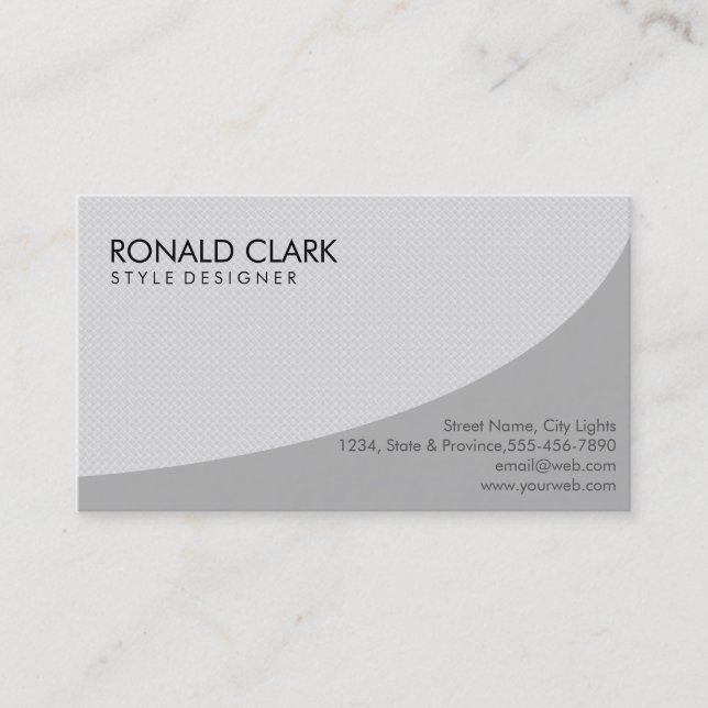 Carte De Visite Moderne Professionnel Gris clair Simple Élégant (Devant)