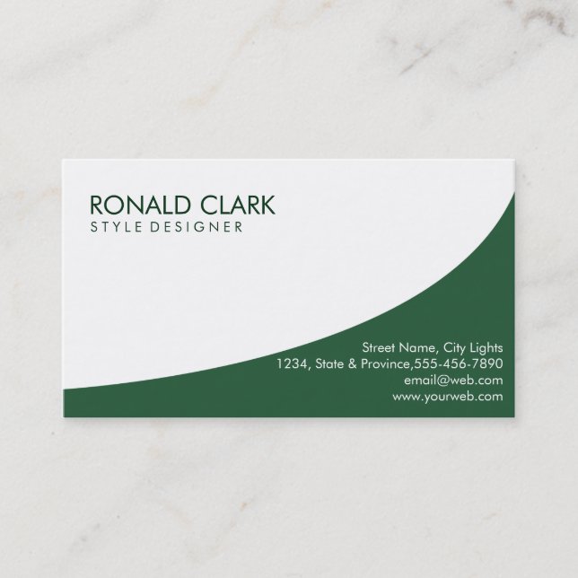 Carte De Visite Moderne Professionnel Plat Simple Vert Nature Agri (Devant)