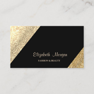 Carte De Visite Moderne Professionnel Simple, Gliterie, Noir