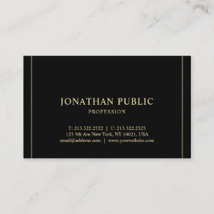 Carte De Visite Moderne Professionnel Simple Modèle Gold Texte Lux