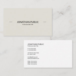 Carte De Visite Moderne Professionnel Sophistiqué Simple Plain